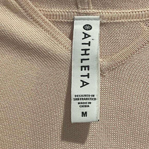 Athleta Evergreen Pink Hoodie Sweater, Long Sleeve, Relaxed, Coolmax Fibers, M - Picture 4 of 13